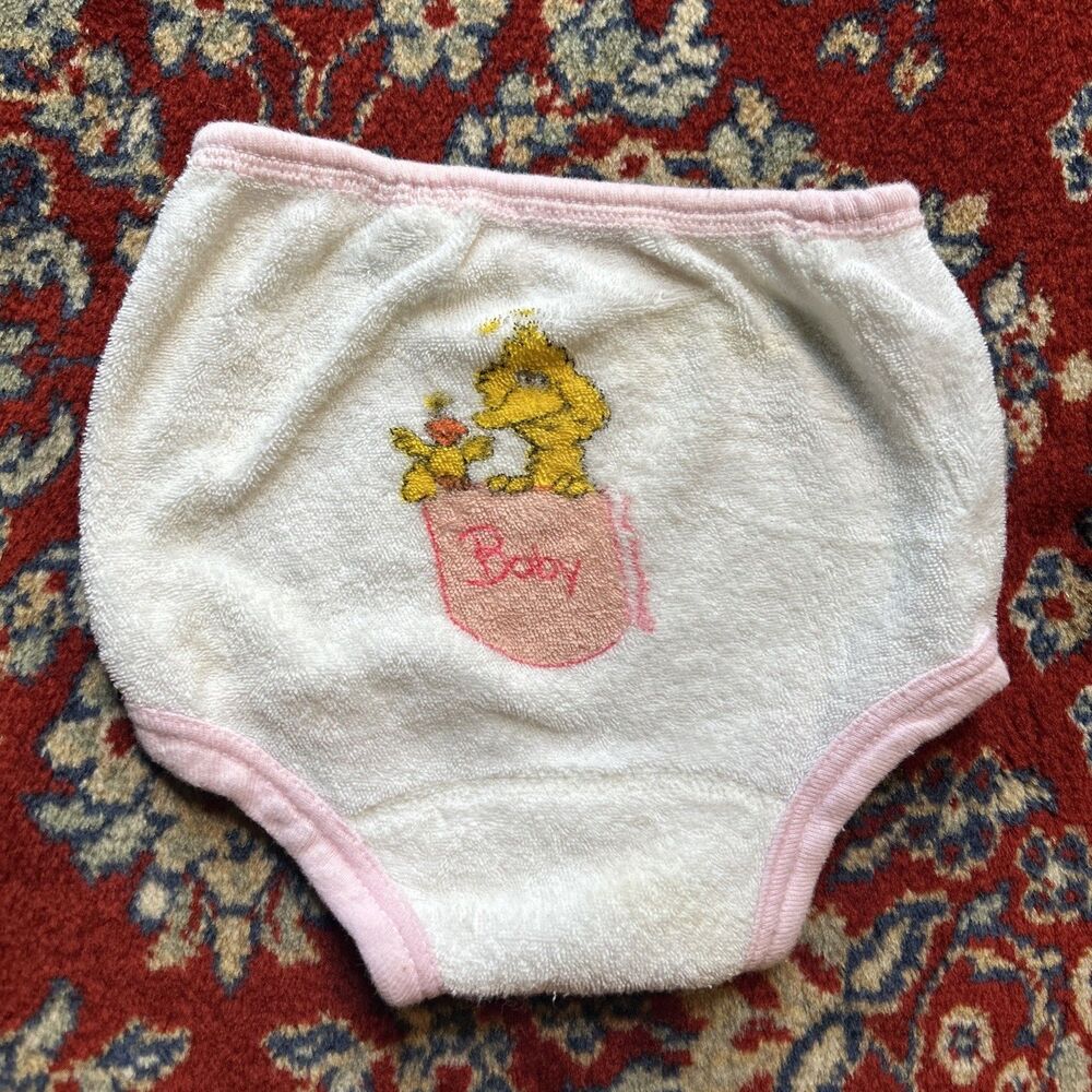 Vintage 90s Sesame Street Baby Bloomers Size 9 Months White Big Bird